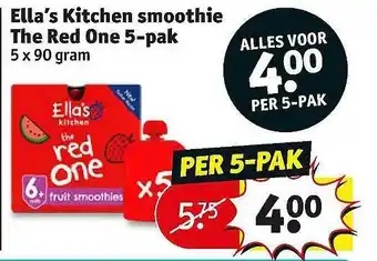 Kruidvat Ella's Kitchen Smoothie The Red One 5-pak aanbieding