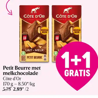 Delhaize Côte d'Or Petit Beurre met Melkchocolade aanbieding