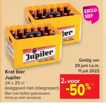 Carrefour Market Krat bier jupiler 24 x 25cl aanbieding