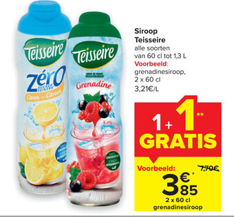 Carrefour Market Siroop teisseire 2 x 60cl aanbieding