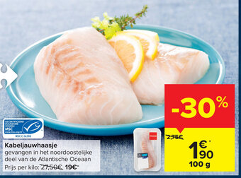 Carrefour Market Kabeljauwhaasje 100g aanbieding