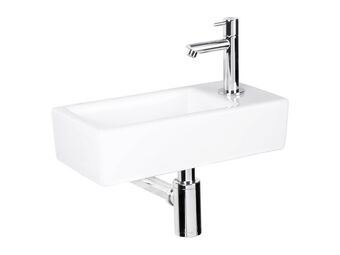 Hubo Differnz Helios handenwasser 37,5x18,5 cm met kraan wit aanbieding