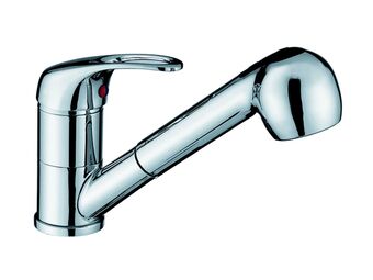 Hubo Isifix Flow keukenkraan eengreeps met uittrekbare uitloop chroom aanbieding