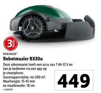 Lidl Robomow robotmaaier rx20u aanbieding