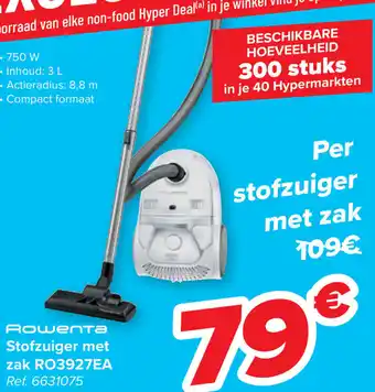 Carrefour Market Rowenta stofzuiger met zak R03927EA aanbieding