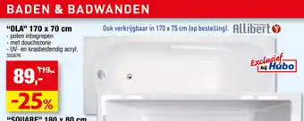 Hubo Allibert Ola Baden & Badwanden 170 x 70 cm, 350876 aanbieding