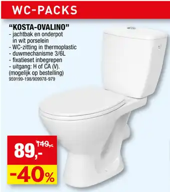 Hubo Allibert Kosta-Ovalino WC-Packs, 959199-198/909978-979 aanbieding
