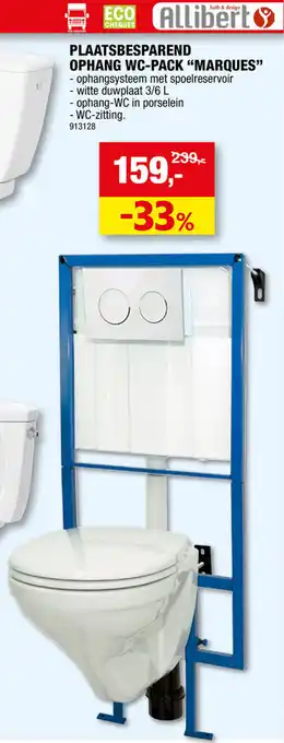 Hubo Allibert Plaatsbesparend Ophang WC-Pack, 913128 aanbieding