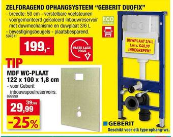 Hubo Geberit aanbieding