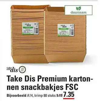 Take Dis Premium Kartonnen Snackbakjes Fsc