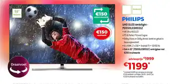 Exellent Philips UHD OLED Ambilight PQ55OLED85512 aanbieding