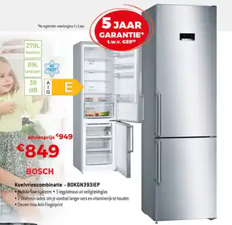 Exellent Bosch Koelvriescombinatie - BOKGN393IEP aanbieding
