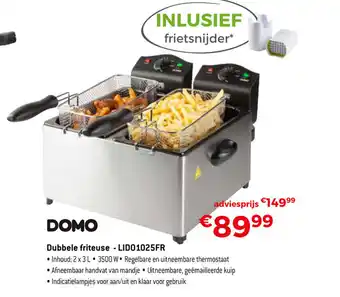 Domo Dubbele friteuse - LID01025FR