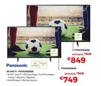 Exellent Panasonic 4K UHD TV - PVTX43HX940E aanbieding