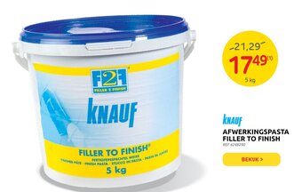 Brico Knauf Afwerkingspasta Filler to Finish 5kg aanbieding