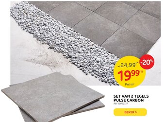Brico Set Van 2 Tegels Pulse Carbon aanbieding