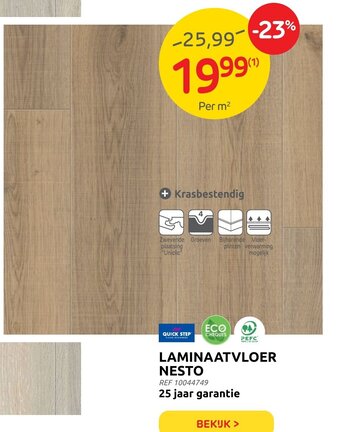 Brico Quick Step Laminaatvloer Nesto aanbieding