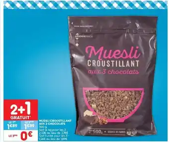 Muesli Croustillant Aux 3 Chocolats, 500 g