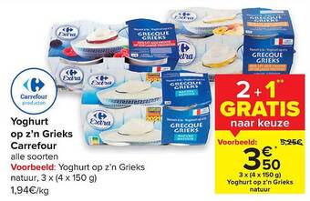 Carrefour Yoghurt Op Z'n Grieks aanbieding