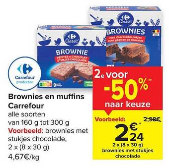 Carrefour Brownies En Muffins aanbieding