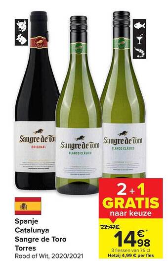 Carrefour Spanje Catalunya Sangre De Toro Torres aanbieding