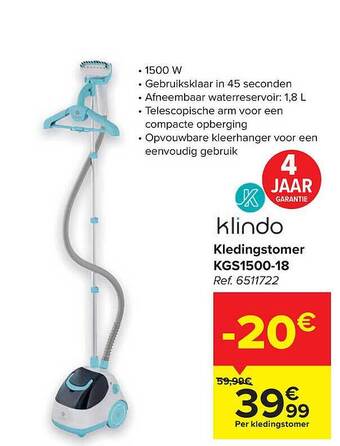 Carrefour Kledingstomer Kgs1500-18 aanbieding