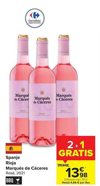 Carrefour Spanje Rioja Marqués De Cáceres aanbieding