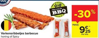 Carrefour Varkensribbetjes Barbecue aanbieding