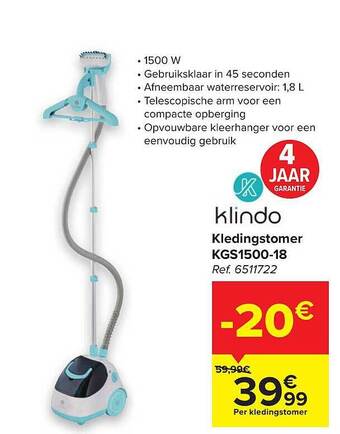 Carrefour Kledingstomer Kgs1500-18 aanbieding
