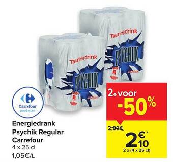 Carrefour Energiedrank Psychik Regular Carrefour aanbieding
