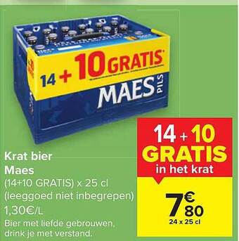 Carrefour Krat Bier Maes aanbieding