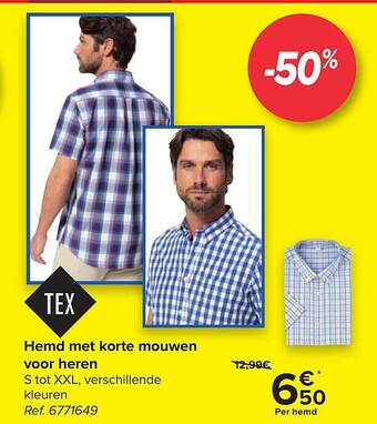 Carrefour Hemd Met Korte Mouwen Voor Heren aanbieding