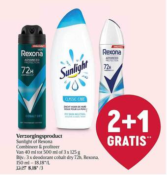 Delhaize Verzorgingsproduct Sunlight Of Rexona aanbieding