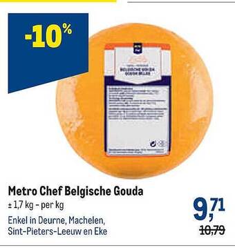 Makro Metro Chef Belgische Gouda aanbieding