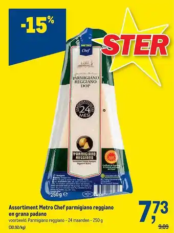 Makro Assertiment Metro Chef Parmigiano Roggiano On Grana Padano aanbieding