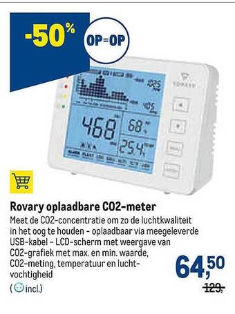 Rovary Oplaadbare Co2-meter
