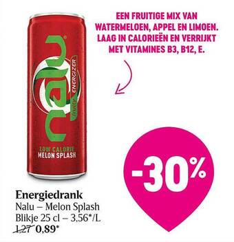Delhaize Energiedrank Nalu aanbieding