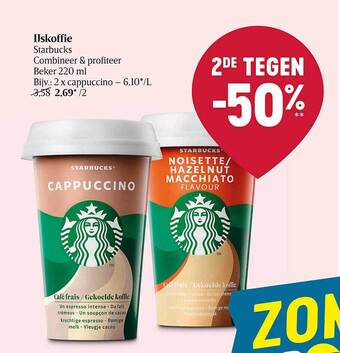 Delhaize Ijskoffie Starbucks aanbieding