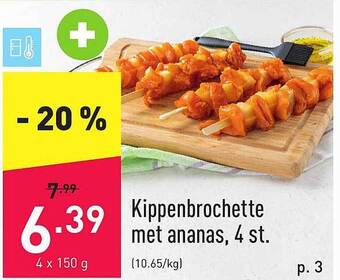 ALDI Kippenbrochette Met Ananas, 4 St aanbieding