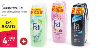 ALDI Fa Douchecrème, 3 St aanbieding