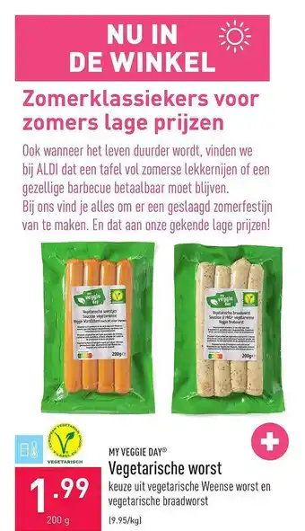 ALDI Vegetarische Worst aanbieding