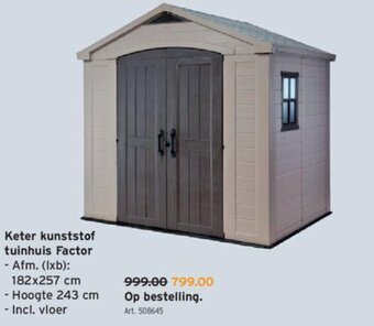GAMMA Keter Kunststof Tuinhuis Factor aanbieding