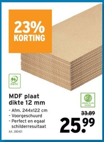 GAMMA MDF plaat Dikte 12mm aanbieding
