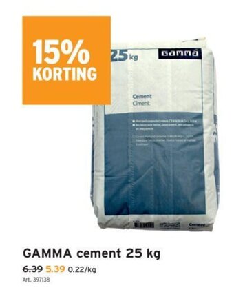 GAMMA Gamma Cement 25kg aanbieding