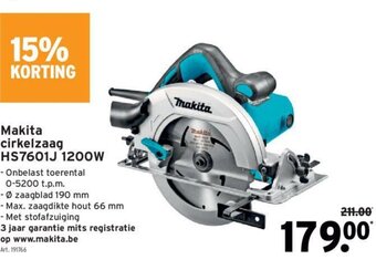 Makita Cirkelzaag HS7601J 1200W