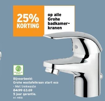 GAMMA Grohe Wastafelkraan Start Eco aanbieding