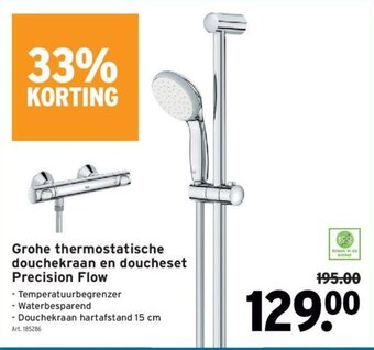 GAMMA Grohe Thermostatische Douchekraan en Doucheset Precision Flow aanbieding