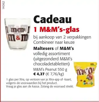 Colruyt Cadeau 1 M&M's - glas aanbieding