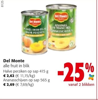 Colruyt Del monte alle fruit in blik aanbieding
