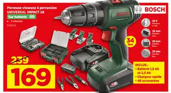 Mr Bricolage Bosch Universal Impact 18, Perceuse-visseuse a percussion, 035674 aanbieding